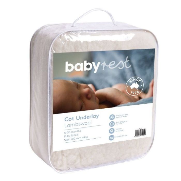 babyrest lambswool underlay cot large