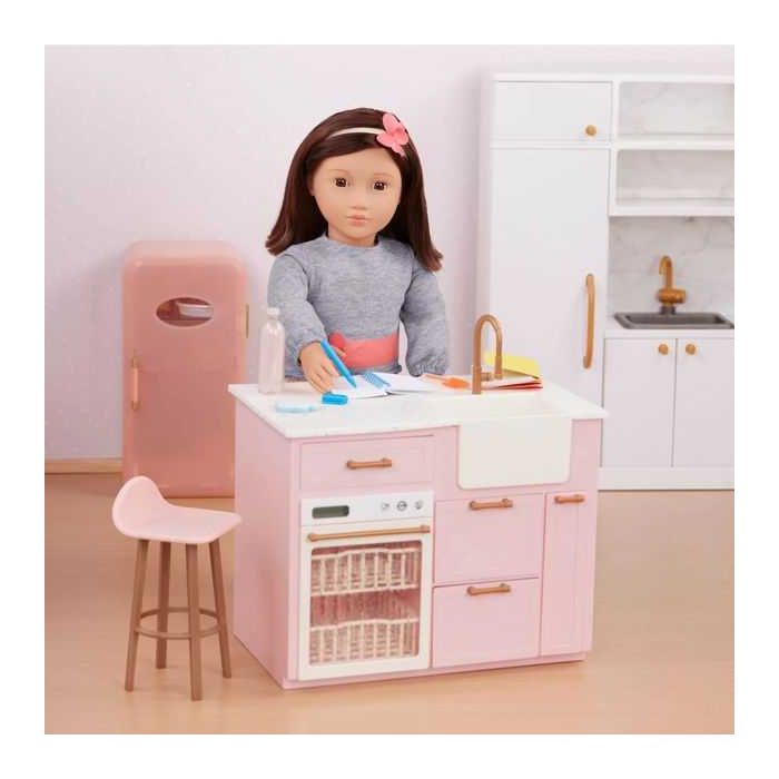 Our Generation Perfectly Fresh Mini Fridge & Play Food Accessory Set for  18 Dolls